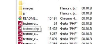 Находим файл testme.php